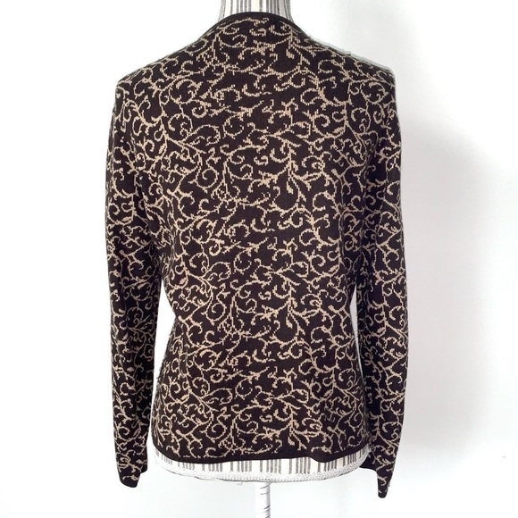 Vintage Talbots Cashmere Blend Knit Cardigan Womens Small Petite Silk Filigree - Picture 3 of 9